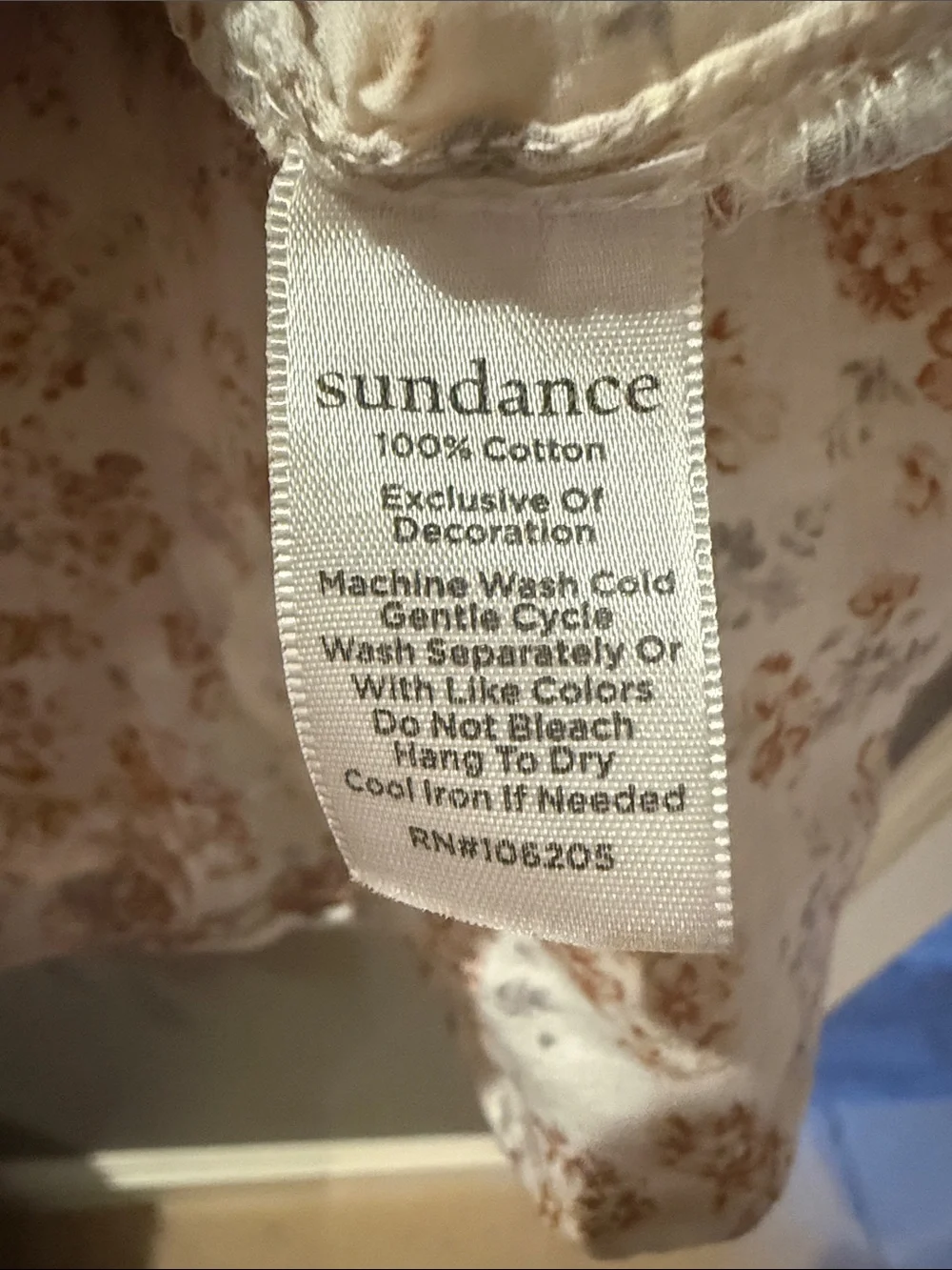 Sundance Cream Floral Button-Front Ruffle Blouse with Mustard Accents - Picture 6 of 6